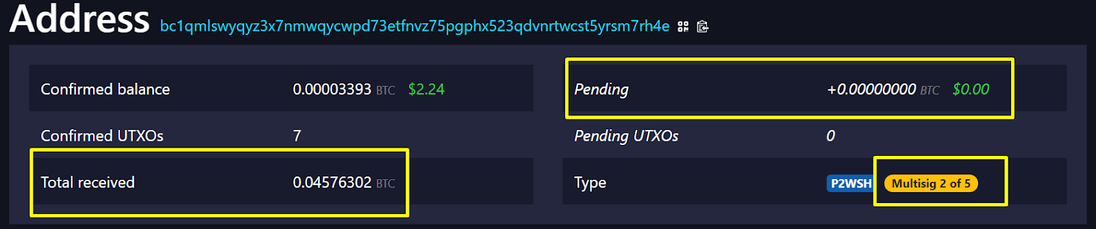 mempool space multisig